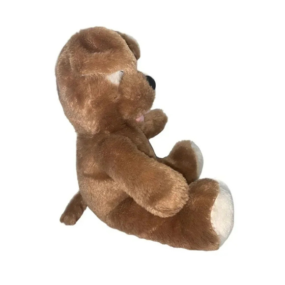 BAB Patches Brown Sugar Puppy Dog White Eye Patch 14" Pink Tongue Stuffed Animal - Picture 10 of 12